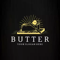 Elegant Black and Gold Butter Packaging Design Logo Template