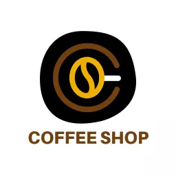 Elegant Black and Gold Coffee Shop Logo Design for Café Logo Template