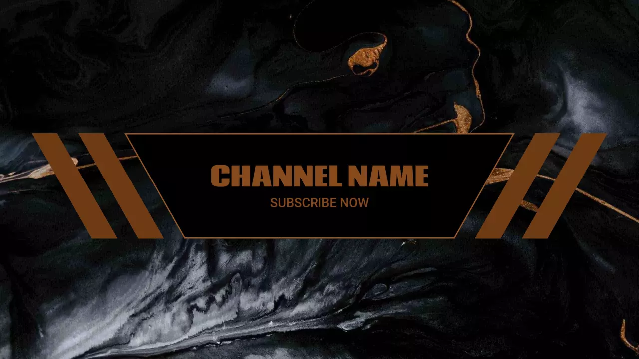 Elegant Black and Gold Design for YouTube Channel Banner Template