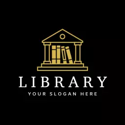 Elegant Black and Gold Design Representing Library Services Logo Template