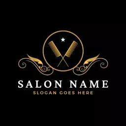 Elegant Black and Gold Design Showcasing Premier Salon Logo Template