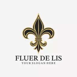 Elegant Black and Gold Fleur De Lis Design Logo Template