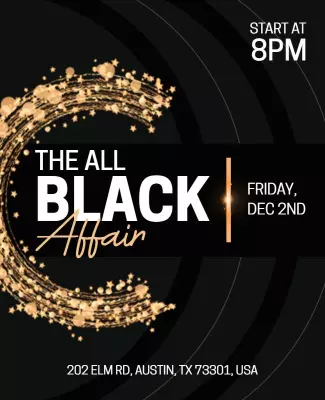 Elegant Black and Gold Formal Gala Event Poster Template