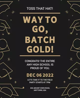 Elegant Black and Gold Graduation Celebration Poster Template