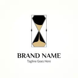 Elegant Black and Gold Hourglass Design Symbolizing Time Logo Template