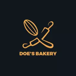 Elegant Black and Gold Icon Representing Bakery Craft Logo Template