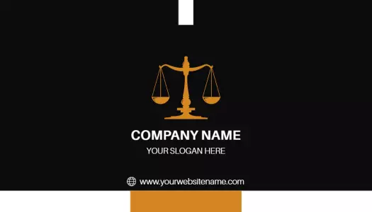Elegant Black and Gold Lawyer Business Card Template