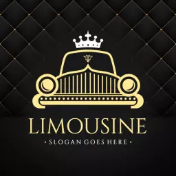 Elegant Black and Gold Limousine Design Representing Luxury Logo Template