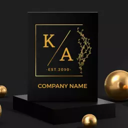 Elegant Black and Gold Mockup Showcasing Luxury Design Logo Template