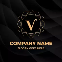 Elegant Black and Gold V Letter Design for Branding Logo Template