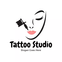 Elegant Black and Pink Design Emphasizing Tattoo Studio Logo Template