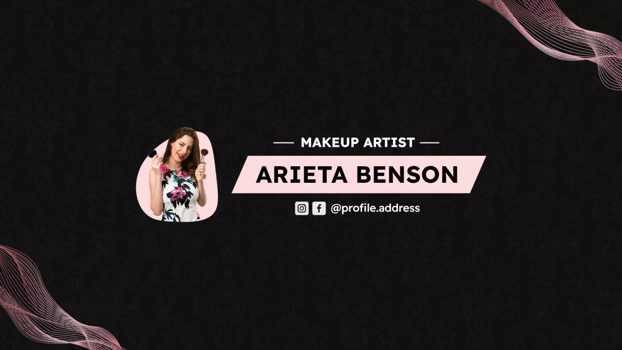 Elegant Black and Pink Makeup Artist YouTube Channel Banner Template