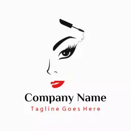Elegant Black and Red Design Showcasing Makeup Artistry Logo Template
