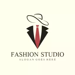 Elegant Black and Red Fashion Studio Logo with Classy Appeal Logo Template