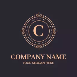 Elegant Black and Rose Gold Design for Royal Branding Logo Template