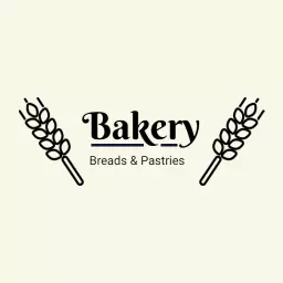 Elegant Black and White Bakery with Breads and Pastries Logo Template