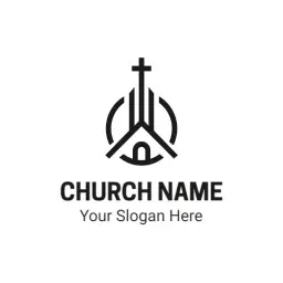 Elegant Black and White Church Logo Representing Faith Community Logo Template