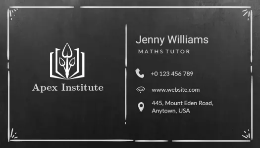 Elegant Black and White Educational Services Business Card Template