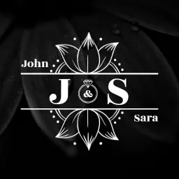 Elegant Black and White Floral Design for Wedding Logo Template