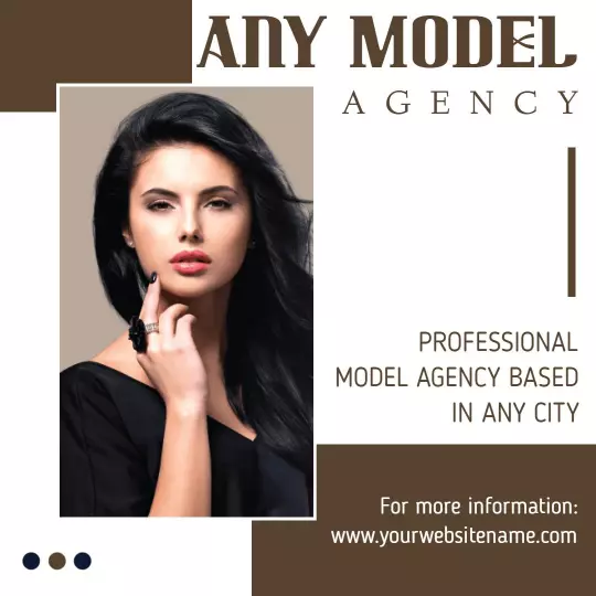 Elegant Black and White Model Agency Promotion Ad Template