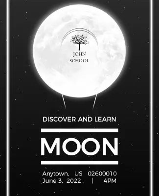 Elegant Black and White Moon Learning Event Poster Template
