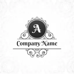 Elegant Black and White Ornamental Design for Company Logo Template