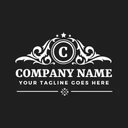 Elegant Black and White Ornate Design for Brand Identity Logo Template