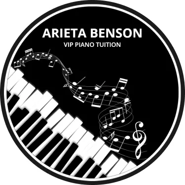 Elegant Black and White Piano Music Tuition Business Card Template