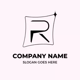Elegant Black and White R Letter Design for Branding Logo Template