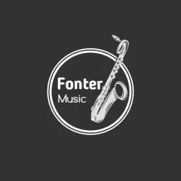 Elegant Black and White Saxophone Design for Band Logo Template