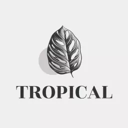 Elegant Black and White Tropical Leaf Design Logo Template