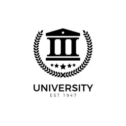 Elegant Black and White University Crest Design Logo Template