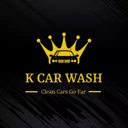 Elegant Black and Yellow Crown Design for Car Wash Logo Template