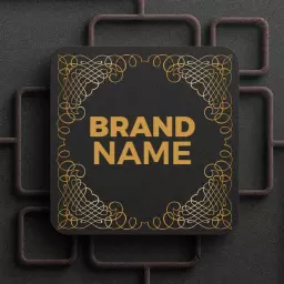Elegant Black Background with Gold Royal Flourishes Logo Template