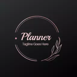 Elegant Black Background with Rose Gold Event Planner Logo Template