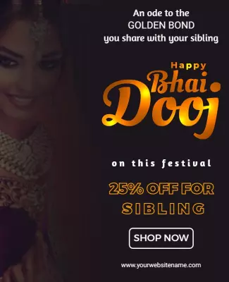 Elegant Black Bhai Dooj Festival Celebration Poster Template