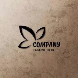 Elegant Black Butterfly Design Representing Business Mockup Logo Template