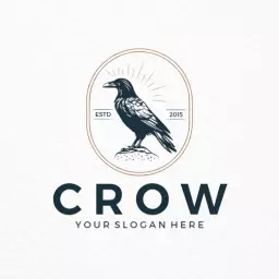 Elegant Black Crow Imagery with Established Date Logo Template