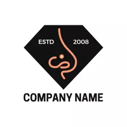 Elegant Black Diamond Design Highlighting Piercing Services Logo Template