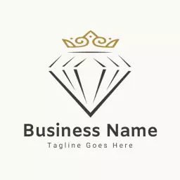 Elegant Black Diamond Logo with a Crown for Your Business Logo Template