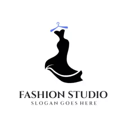 Elegant Black Dress Design for Stylish Fashion Studio Logo Template