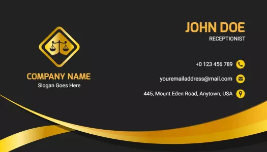 Elegant Black Gold Lawyer Business Card Template