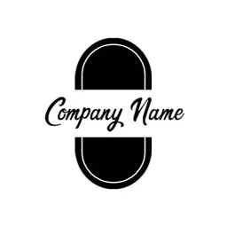 Elegant Black Handwriting Style with Company Name Logo Template