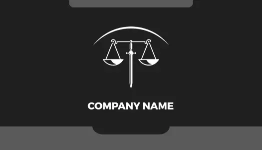 Elegant Black Lawyer Scales of Justice Business Card Template