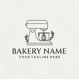 Elegant Black Mixer Design for a Classic Bakery Logo Template