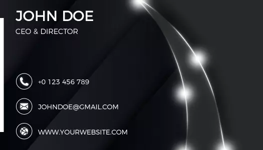 Elegant Black Modern Director Visiting Card Template