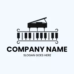 Elegant Black Piano Design for Music Education Logo Template