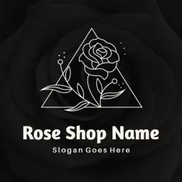 Elegant Black Rose Design Featuring Florist Service Logo Template