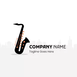 Elegant Black Saxophone Design Celebrating Jazz Music Logo Template