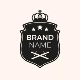 Elegant Black Shield Design Featuring Royal Crown Logo Template